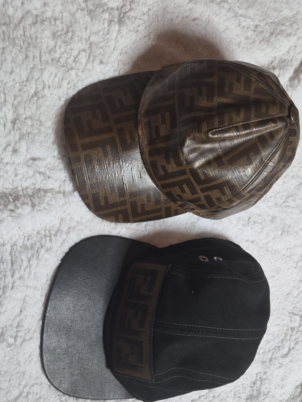AUTHENTIC FENDI FF BASEBALL HAT BUNDLE | 2 DESIGNER CAPS